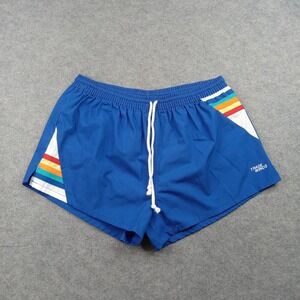 Vintage Trade Winds Shorts Mens XL Blue Rainbow Stripe Swim Trunks Lined